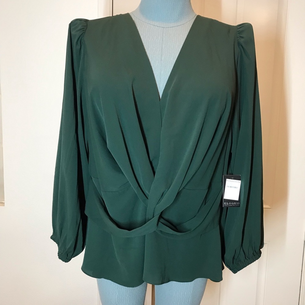 Eloquii Top Blouse Plus size 28 W Green Shirt